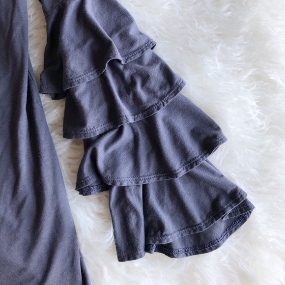 Off the Shoulder Dark Gray Top - Picture 2 of 10